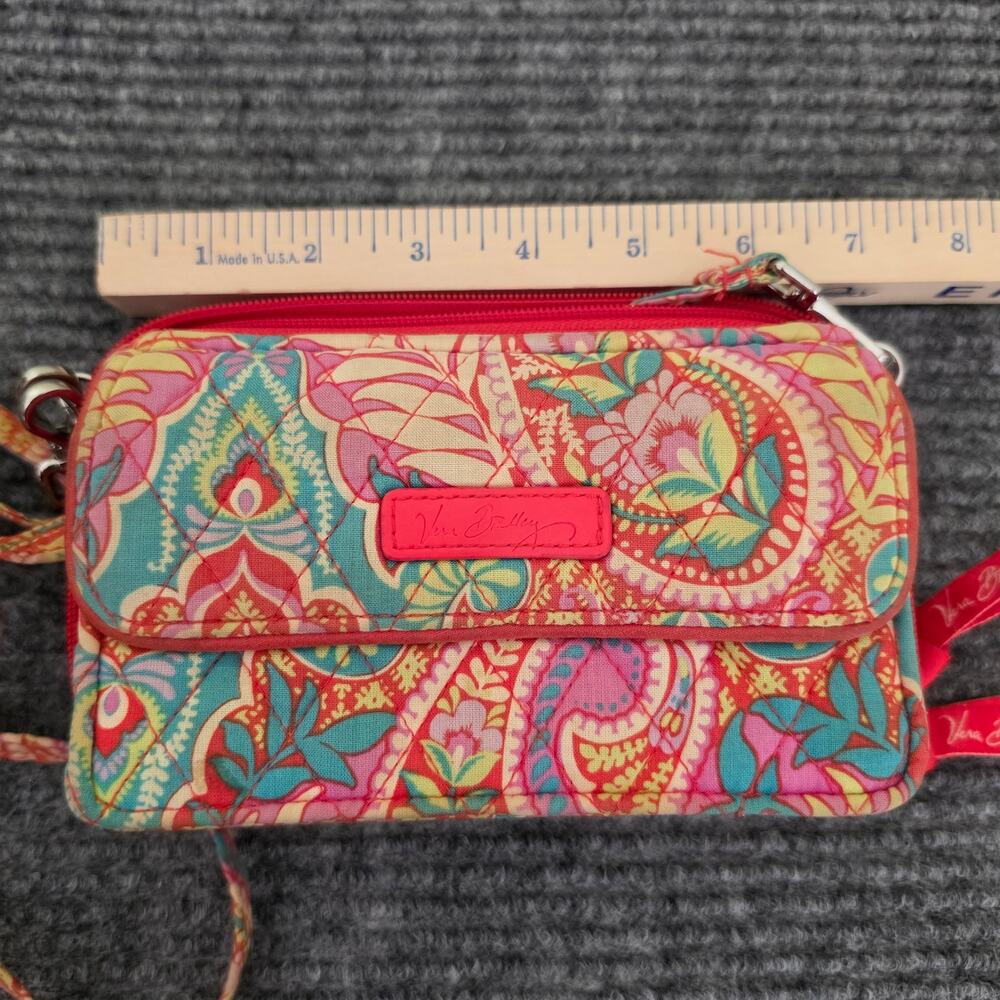 Vera Bradley Women's Multicolor Pretty in Paisley All-In-One Crossbody Wallet - Picture 9 of 10
